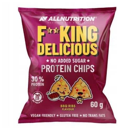 Miniaturka artykułu - Allnutrition Fitking Delicious Protein Chips Chipsy proteinowe o smaku grillowanych żeberek BBQ, 60 g