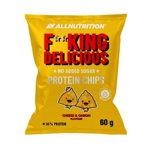 Miniaturka artykułu - ALLNUTRITION Fitking Delicious Protein Chips Chipsy białkowe Cheese & Onion, 60g