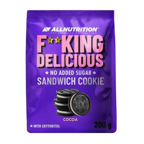 Miniaturka artykułu - Allnutrition Fitking Delicious Sandwich Cookie Ciastka kakaowe z kremem śmietankowym, 200 g