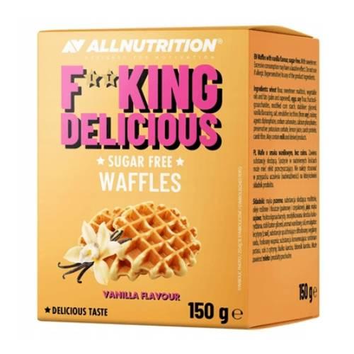 Miniaturka artykułu - Allnutrition Fitking Delicious Waffles Vanilla Flavour Kruche gofry waniliowe bez cukru, 150 g