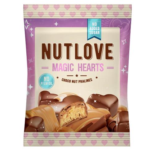 Miniaturka artykułu - ALLNUTRITION Nutlove Magic Hearts Praliny czekoladowo-orzechowe w mlecznej polewie, 100g