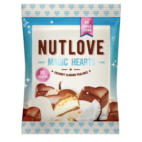Miniaturka artykułu - ALLNUTRITION Nutlove Magic Hearts Praliny kokosowo-migdałowe w mlecznej polewie, 100g
