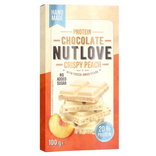 Miniaturka artykułu - ALLNUTRITION Protein Chocolate NutLove Crispy Peach Biała czekolada białkowa o smaku brzoskwiniowym, 100g 