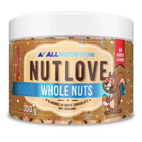 Miniaturka artykułu - ALLNUTRITION NutLove WholeNuts Migdały w białej czekoladzie z cynamonem, 300g