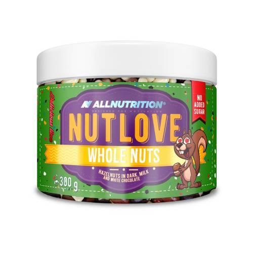 Miniaturka artykułu - ALLNUTRITION NutLove WholeNuts Orzechy laskowe w ciemnej, mlecznej i białej czekoladzie, 300g