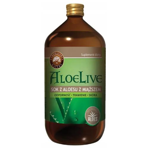 Miniaturka artykułu - AloeLive Sok z aloesu z miąższem, 1000 ml