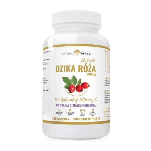 Miniaturka artykułu - ALTO PHARMA Dzika R&oacute;ża ekstrakt smak Hibiskus, 120 tabletek do ssania