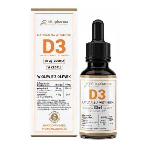 Miniaturka artykułu - ALTO PHARMA Naturalna Witamina D3, 30 ml