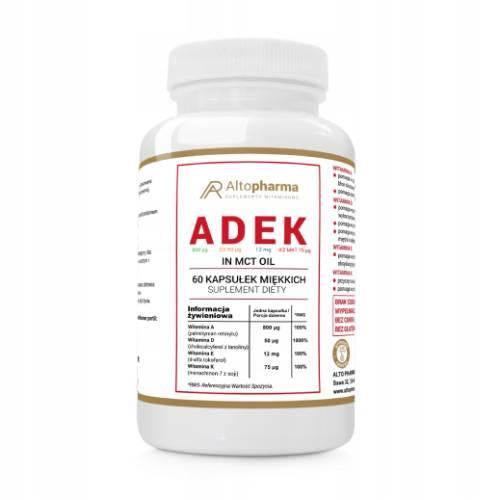 Miniaturka artykułu - ALTOPHARMA Witaminy ADEK Forte w oleju MCT, 60 kapsułek