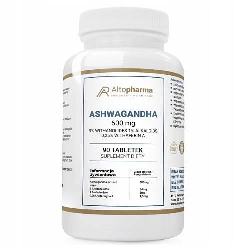 Miniaturka artykułu - ALTOPHARMA Ashwagandha 600 mg, 90 tabl.