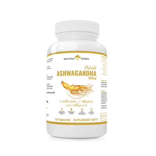 Miniaturka artykułu - ALTOPHARMA Ashwagandha Extract 500mg 9% Witanolid&oacute;w + L-leucyna, 120kaps.