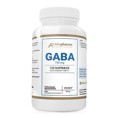 Miniaturka artykułu - ALTOPHARMA GABA Kwas Gamma-Aminomasłowy 750 mg, 120 kaps.