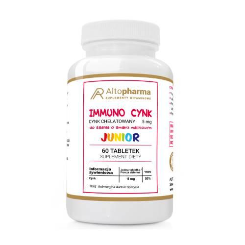 Miniaturka artykułu - ALTOPHARMA Immuno Cynk Junior o smaku malinowym, 60 tabl. do ssania