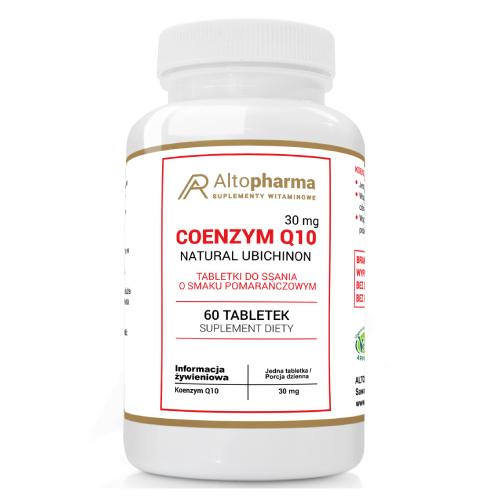 Miniaturka artykułu - ALTOPHARMA Koenzym Q10 30mg Natural Ubichinon o smaku pomarańczowym, 60 tabl. do ssania