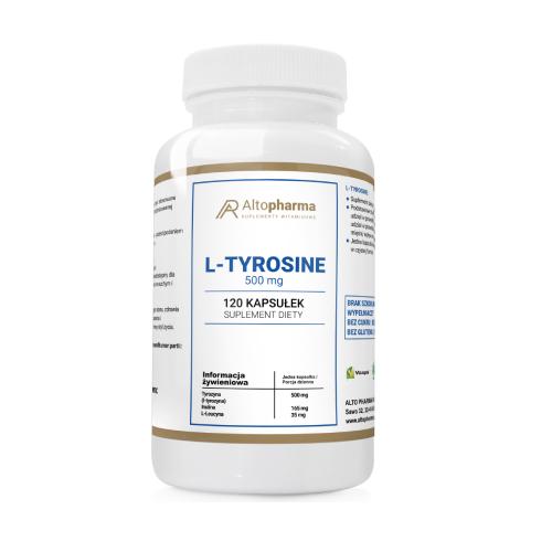 Miniaturka artykułu - ALTOPHARMA L-Tyrozyna Forte 500mg, 120kaps.