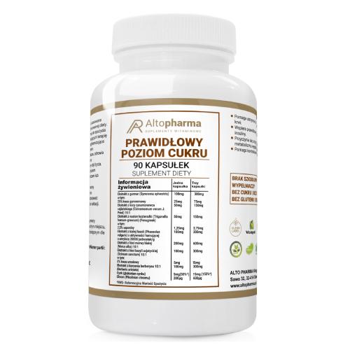 Miniaturka artykułu - ALTOPHARMA Prawidłowy Poziom Cukru, 90 kaps.
