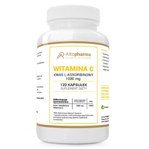 Miniaturka artykułu - Altopharma Witamina C 1000 mg kwas L-askorbinowy, 120 kaps.