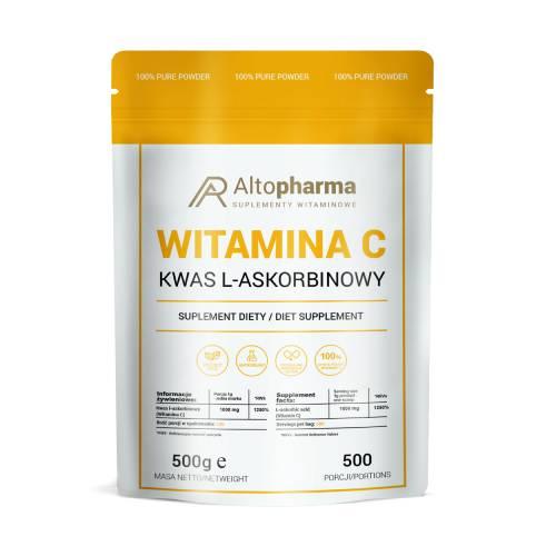 Miniaturka artykułu - Altopharma Witamina C kwas L-askorbinowy w proszku, 500 g
