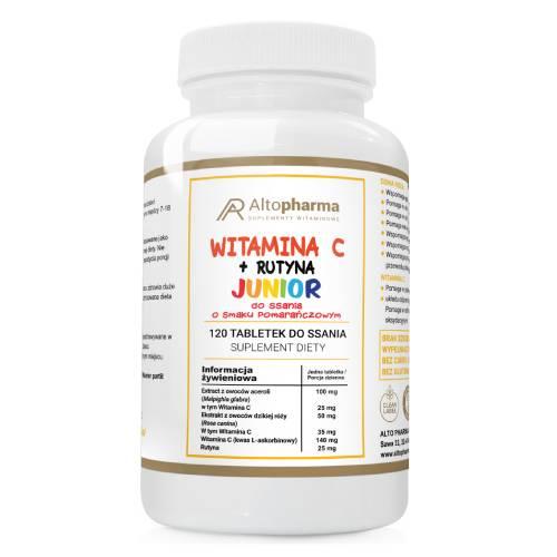 Miniaturka artykułu - Altopharma Witamina C + Rutyna Junior, 120 tabl. do ssania