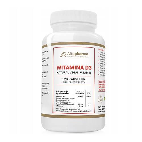 Miniaturka artykułu - ALTOPHARMA Witamina D3 4000 IU, 120 kaps.