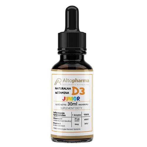 Miniaturka artykułu - ALTOPHARMA Witamina D3 Junior 20 &micro;g, 30 ml