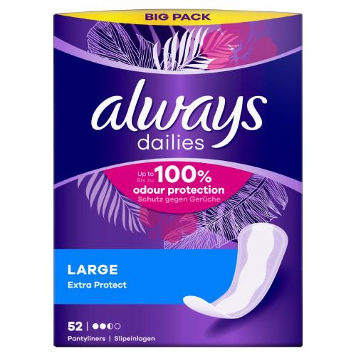 Miniaturka artykułu - ALWAYS Dailies Extra Protect Large Wkładki higieniczne, 52 sztuki