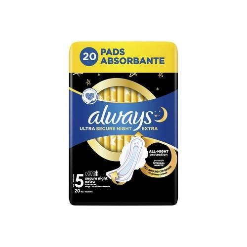 Miniaturka artykułu - ALWAYS Ultra Secure Night Extra Podpaski, 20szt.