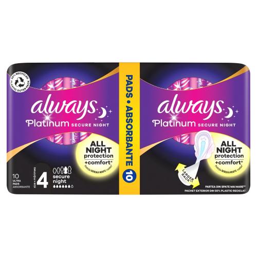Miniaturka artykułu - ALWAYS Platinum Secure Night Podpaski, 10szt.