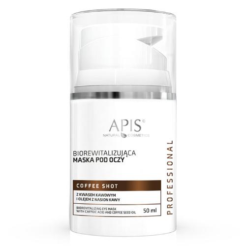 Miniaturka artykułu - Apis Coffee Shot Biorewitalizująca maska pod oczy z kwasem kawowym i olejem z nasion kawy, 50 ml