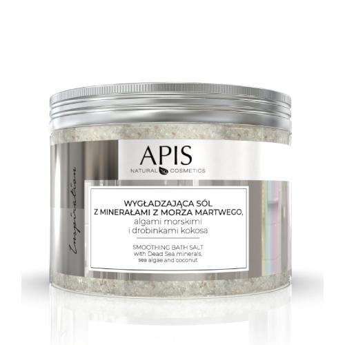 Miniaturka artykułu - APIS Inspiration Wygładzająca s&oacute;l do kąpieli z minerałami z morza martwego, algami morskimi i drobinkami kokosa, 650g
