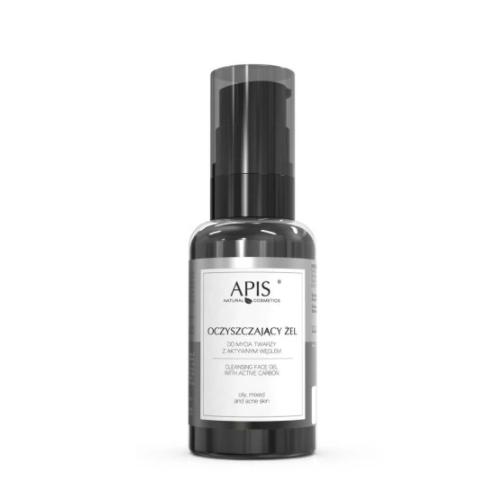 Miniaturka artykułu - APIS Oczyszczający żel do mycia twarzy z aktywnym węglem, 50 ml