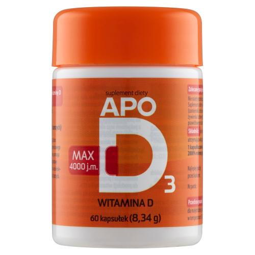 Miniaturka artykułu - ApoD3 Max 4000 j.m., 60 kaps. &ndash; suplement diety z wysoką dawką witaminy D3