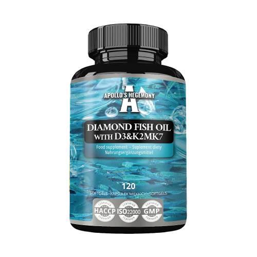 Miniaturka artykułu - Apollo's Hegemony Diamond Fish Oil D3K2, 120 kaps.