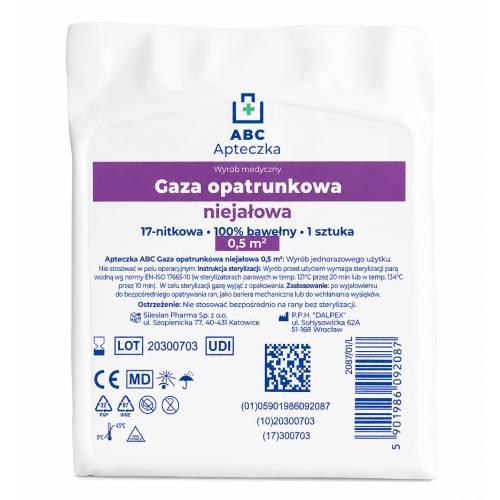 Miniaturka artykułu - Apteczka ABC Gaza opatrunkowa niejałowa 17n, 1/2 m2, 1 szt.