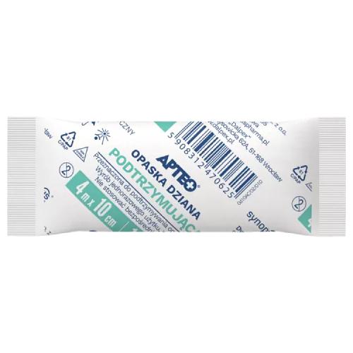 Miniaturka artykułu - APTEO CARE Opaska dziana podtrzymująca 4 m x 10 cm, 1 sztuka