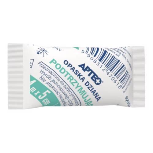 Miniaturka artykułu - APTEO CARE Opaska dziana podtrzymująca 4 m x 5 cm, 1 sztuka