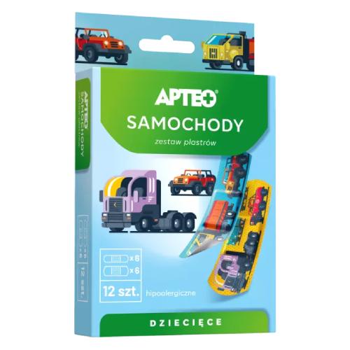 Miniaturka artykułu - APTEO CARE Hipoalergiczne plastry dla dzieci - samochody, 12 szt.