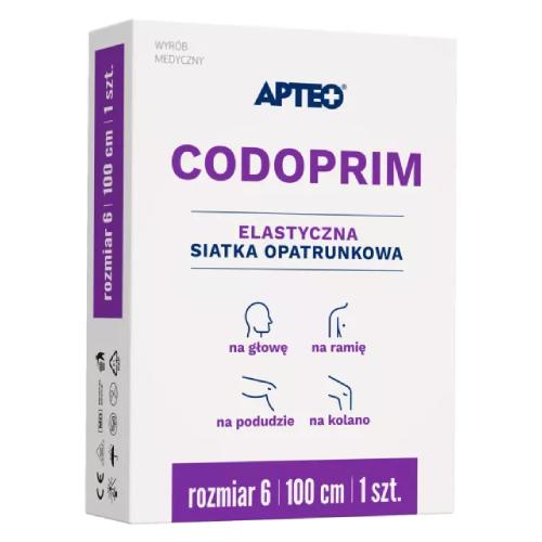 Miniaturka artykułu - APTEO Codoprim Elastyczna siatka opatrunkowa rozmiar 6, 1 szt.