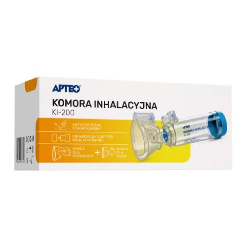 Miniaturka artykułu - Apteo Komora inhalacyjna KI-200 z maską dla dzieci i dorosłych, 1 szt.