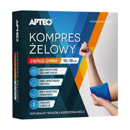 Miniaturka artykułu - APTEO Kompres żelowy ciepło-zimno 10x10cm, 1 szt.
