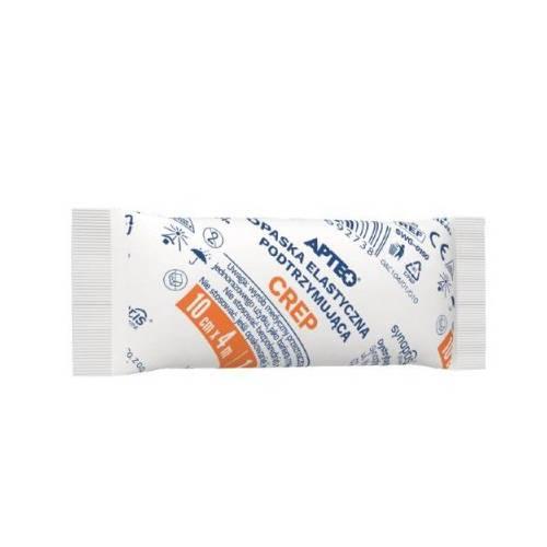 Miniaturka artykułu - APTEO Opaska elastyczna - podtrzymująca - Crep 10cm x 4m, 1 sztuka