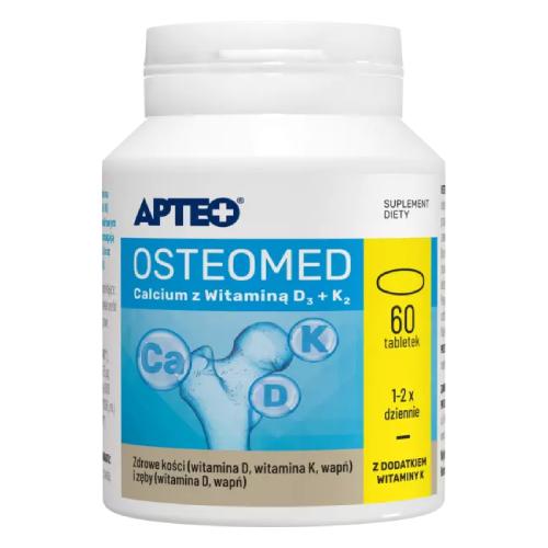 Miniaturka artykułu - APTEO Osteomed Calcium z Witaminą D3 + K2, 60 tabl.