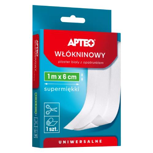 Miniaturka artykułu - APTEO Plaster wł&oacute;kninowy 1 m x 6 cm, 1 sztuka