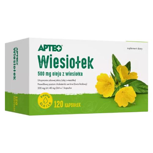 Miniaturka artykułu - APTEO Wiesiołek kwasy omega i witamina E, 120 kaps.