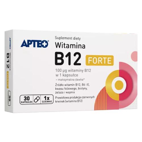 Miniaturka artykułu - Apteo Witamina B12 Forte, 30 kaps.
