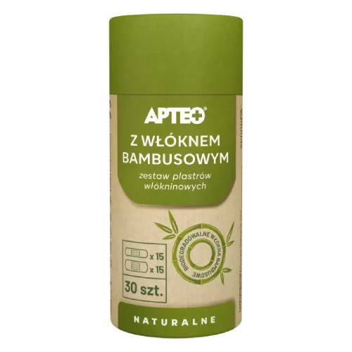 Miniaturka artykułu - APTEO Zestaw plastr&oacute;w wł&oacute;kninowych z wł&oacute;knem bambusowym, 30 szt.