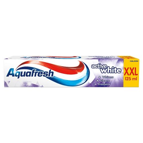 Aquafresh Active White XXL Pasta do zęb&oacute;w wybielająca z fluorkiem, 125 ml