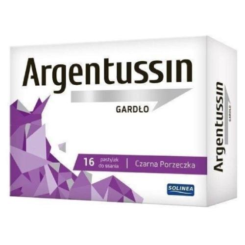 Miniaturka artykułu - ARGENTUSSIN Gardło czarna porzeczka, 16 pastylek do ssania