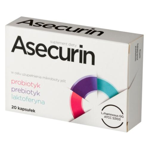 Miniaturka artykułu - Asecurin, 20 kaps. - suplement diety z laktoferyną