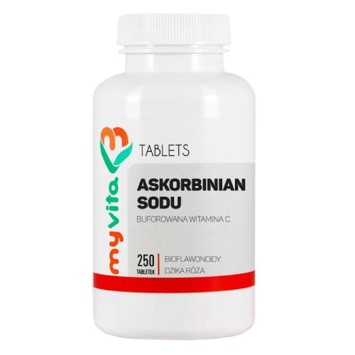 Miniaturka artykułu - MyVita Askorbinian sodu witamina C, 250 tabl.